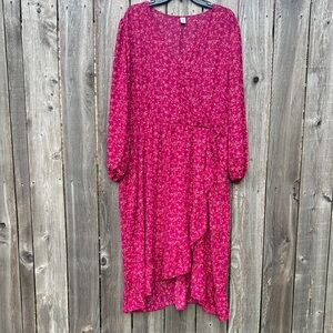 Elegant Floral Maroon Dress